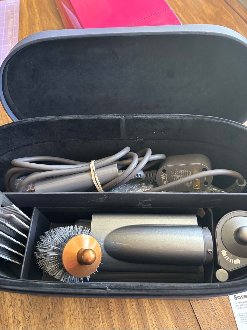 Dyson Air Wrap Silver & Black Hair Styling Tool Set with Multiple Attachments